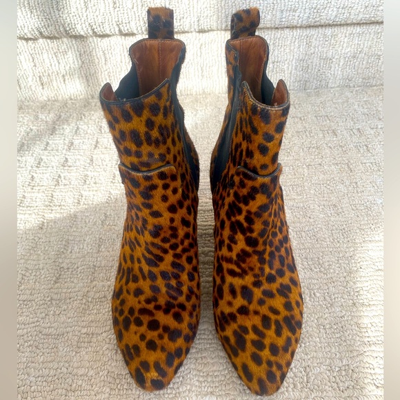 Veronica Beard Calf Hair Leopard Ankle Boots - size 7 - Picture 11 of 17